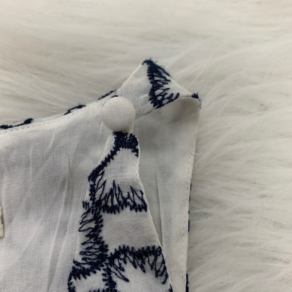 Francescas Blue & White Embroidered Tank Top - Picture 5 of 5